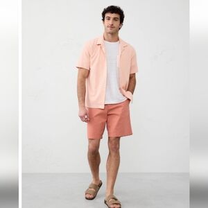 Big Man 42" Flat Front Coral Chino Golf Pickleball Cruise Preppy Modern Shorts